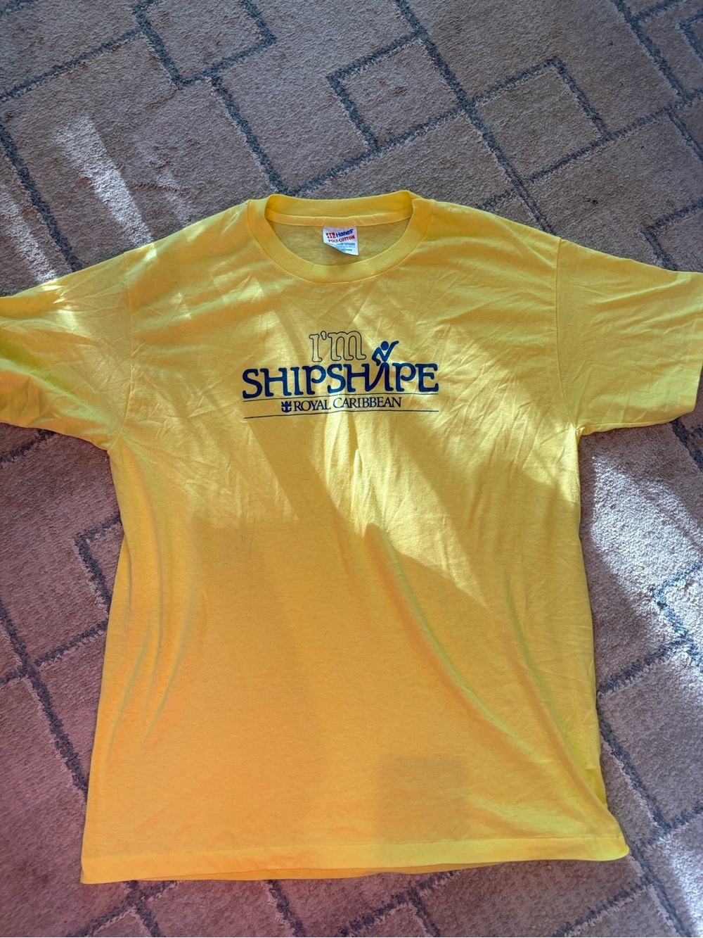 Vintage Caribbean Yellow 'I'm Shipshape' Graphic Tee - Men's